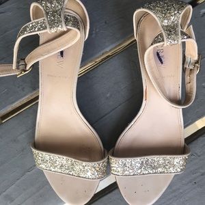 J.Crew Lillian Gold Glitter Wedges